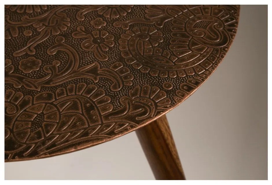 Măsuță auxiliară Dutchbone Bast, ⌀ 40 cm, arămiu