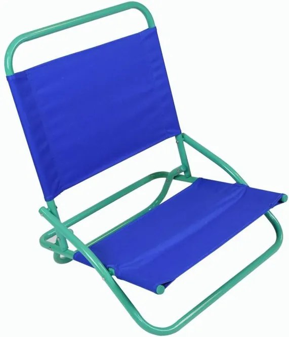 Scaun de plajă pliabil, PVC, albastru-verde.