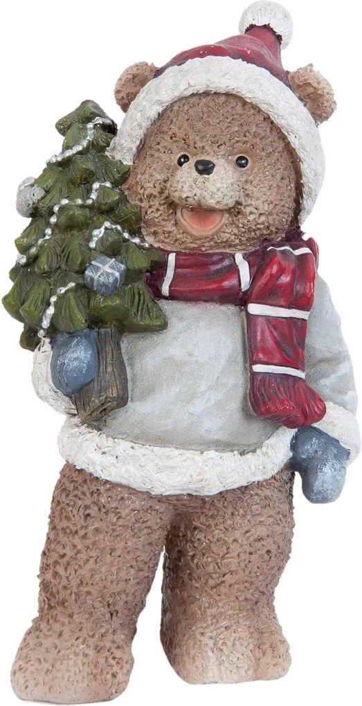 Figurina Ursulet cu brad 10x20 cm