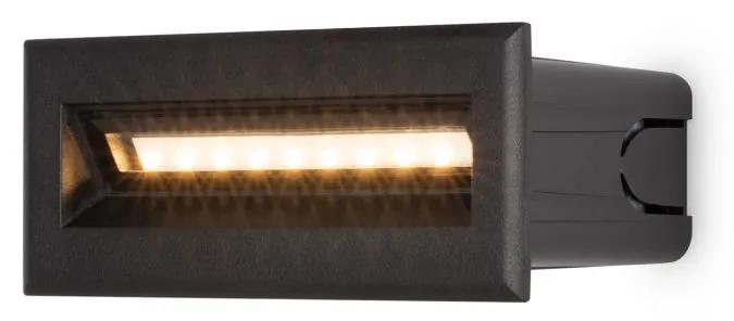 Spot LED incastrabil scari / perete exterior IP65 Bosca negru 13,7cm