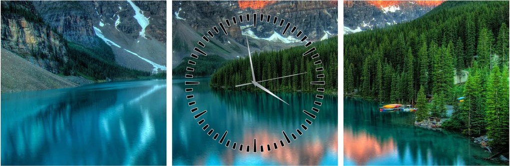 Tablou - Lac turcoaz (cu ceas) (90x30 cm)