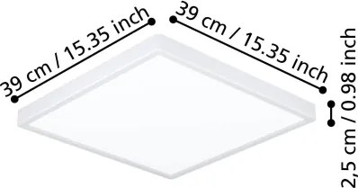 Eglo 901314-LED Plafonieră FUEVA LED/17,5W/230V 2700/4000/6500K 39x39 cm albă
