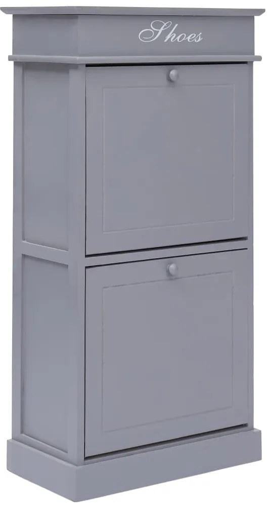 vidaXL Pantofar, gri, 50x28x98 cm, lemn de paulownia