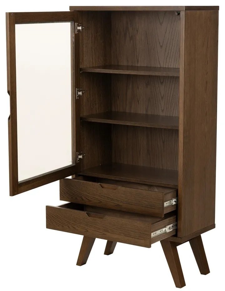Vitrină maro cu aspect de lemn de stejar 72x145x36 cm A-Line – Actona