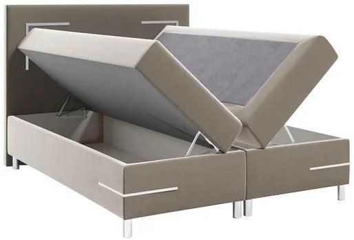 Pat de o persoană 120 cm Frinesa LED (albastru) (cu somieră și saltea) (cu sp. depozitare) (cu iluminat LED). 1103539