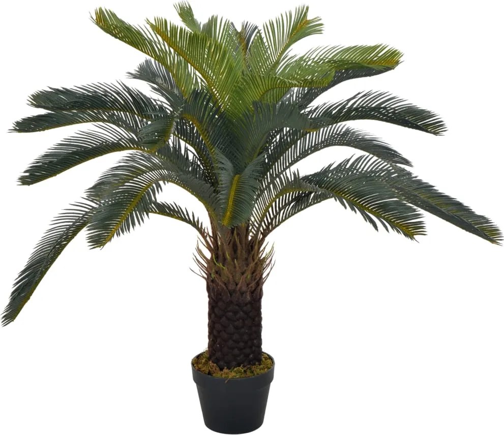 vidaXL Plantă artificială palmier cycas cu ghiveci, verde, 90 cm