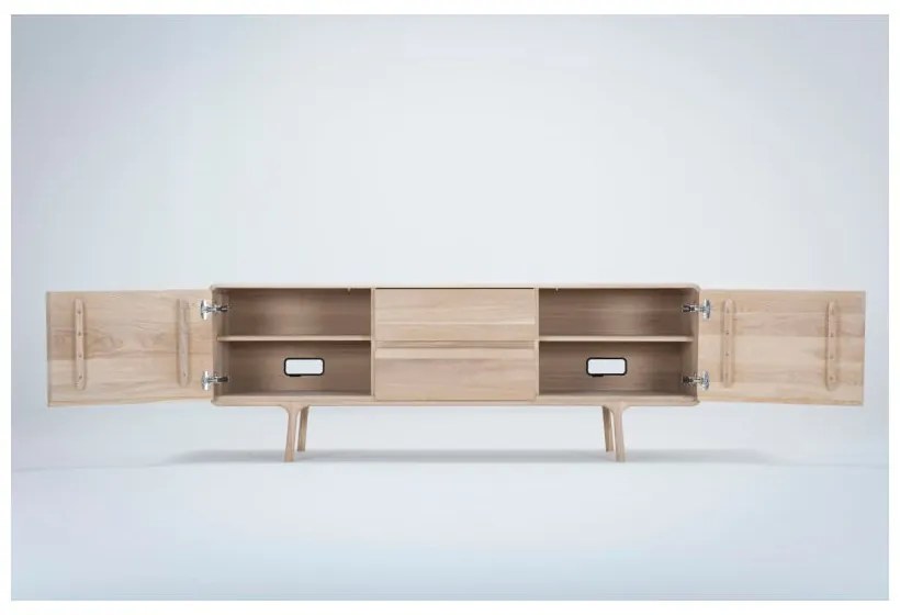 Comodă TV din lemn masiv de stejar Gazzda Fawn