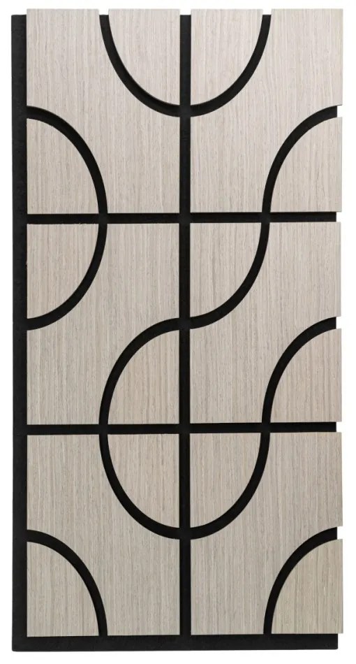 Panou riflaj acustic decorativ, MDF si pasla, AC31, 90x45x1.8cm, Gri