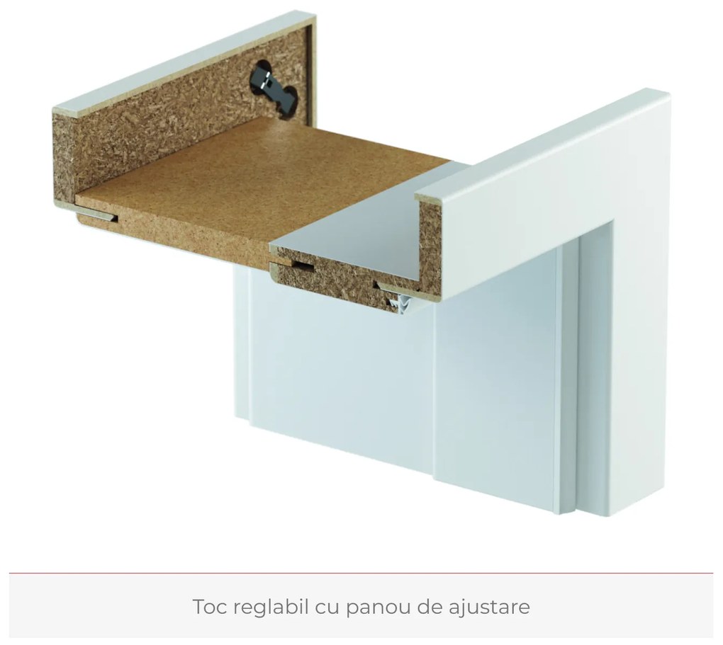 Usa cu toc reglabil HDF PORTA VIENA - ST DR 140-180 mm, Alb - Vopsit