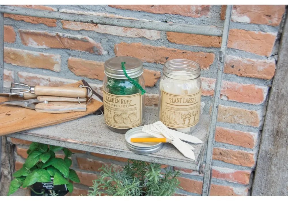 Set borcan și 40 de etichete pentru plante Esschert Design Heal, 400 ml