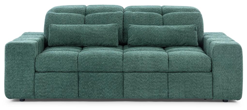 Canapea cu trei locuri Magnelio III cu scaun extensibil electric - boucel verde Catch Me 10