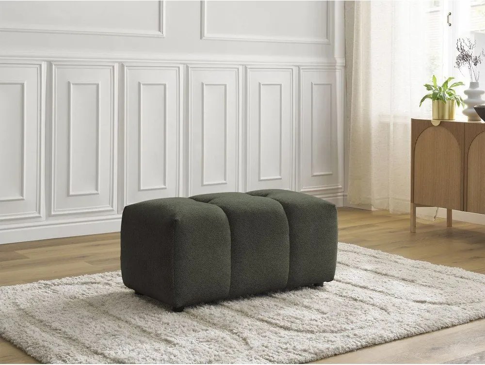 Taburet kaki cu tapițerie din chenille Roxelane – Bobochic Paris