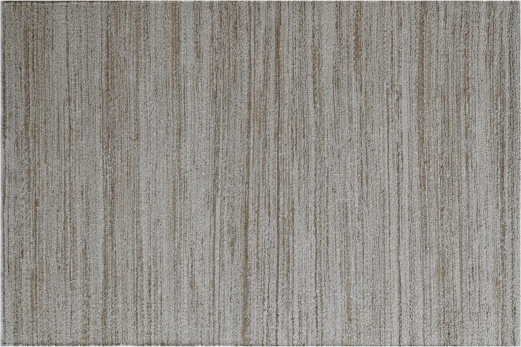 Covor din bumbac și iută țesut manual, antiderapant, bej natural, 75X175 cm, 1800 GSM, „Cotton Jute Carpet"