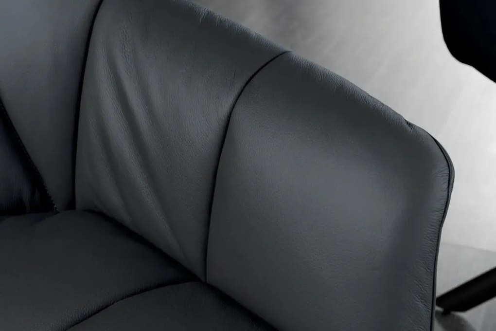 Set 2 scaune pivotante Papillon, piele neagra