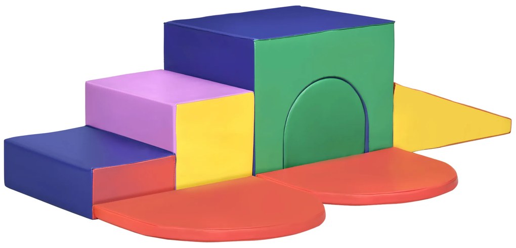 HOMCOM Set de Joacă pentru Copii 12-36 Luni cu 7 Blocuri din PU și EPE Multicolor | Aosom Romania