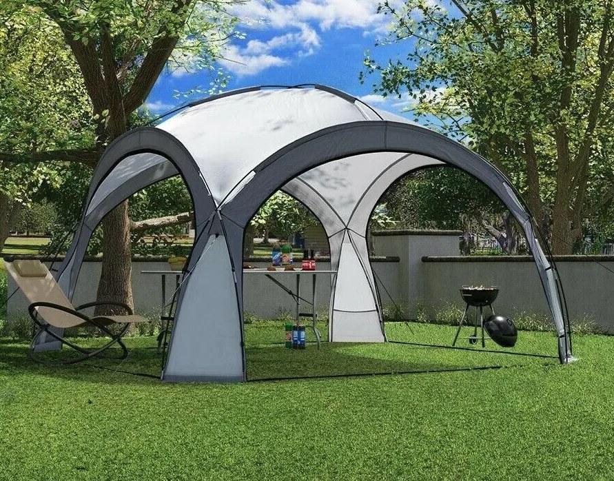 Cort pavilion pentru picnic în grădină 3,5 x 3,5 m gri