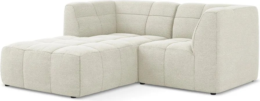 Colțar bej cu tapițerie din țesătură bouclé (cu colț pe partea stângă/cu șezlong) Aloha – Makamii