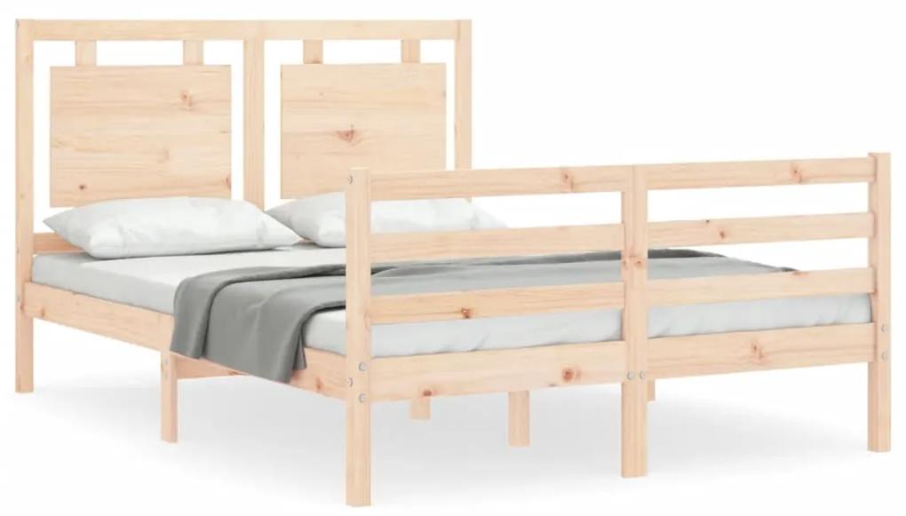 3194026 vidaXL Cadru de pat cu tăblie, dublu, lemn masiv