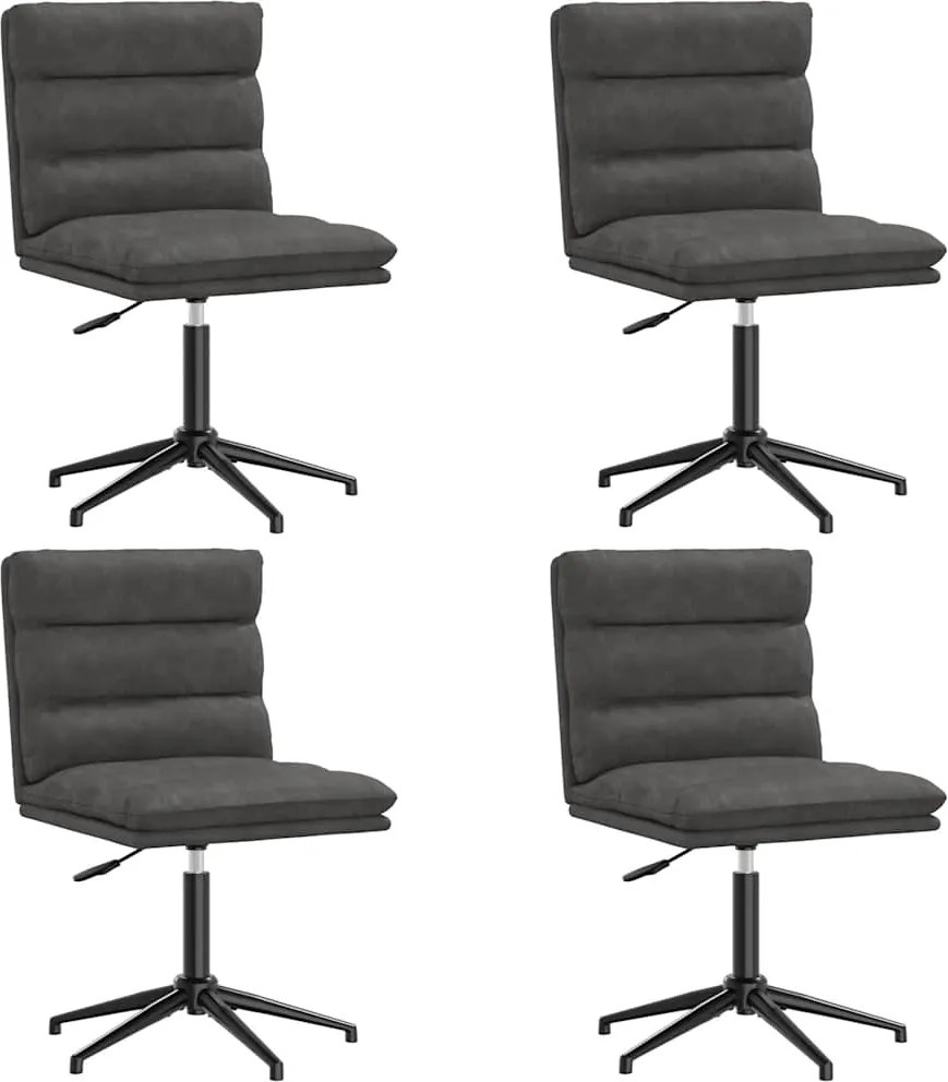 vidaXL Scaune de sufragerie, 4 buc., negru, piele ecologică