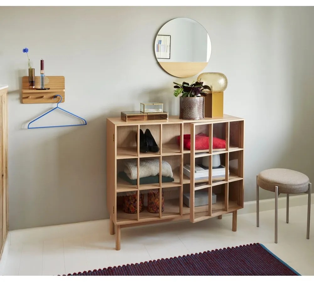 Cuier de perete în culoare naturală cu raft cu aspect de lemn de stejar Space – Hübsch