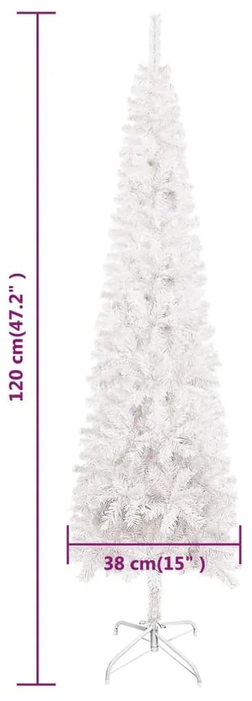Pom de Craciun subtire cu LED-uri, alb, 120 cm 1, Alb, 120 cm