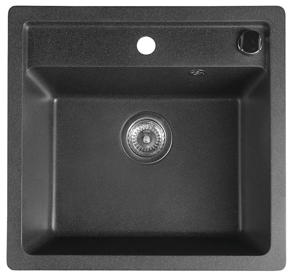 Sapho - Chiuvetă de bucătărie 53x50 cm granit/negru