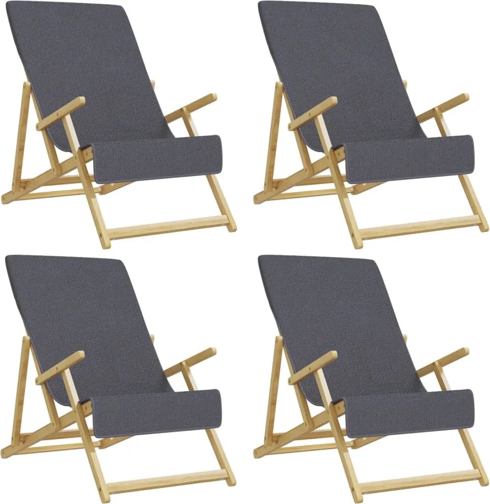 vidaXL Prosoape de plajă, 4 buc., antracit, 60x135 cm, textil 400 GSM