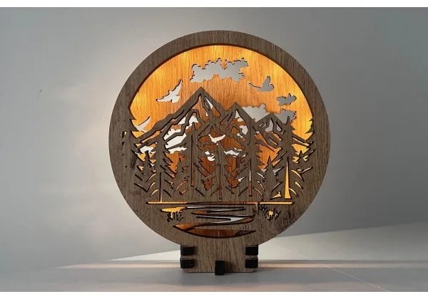 Li-Go 23583/DUB2 - Decorațiune de masă LED reglabilă, LED/12W/230V, 20x22 cm, finisaj stejar