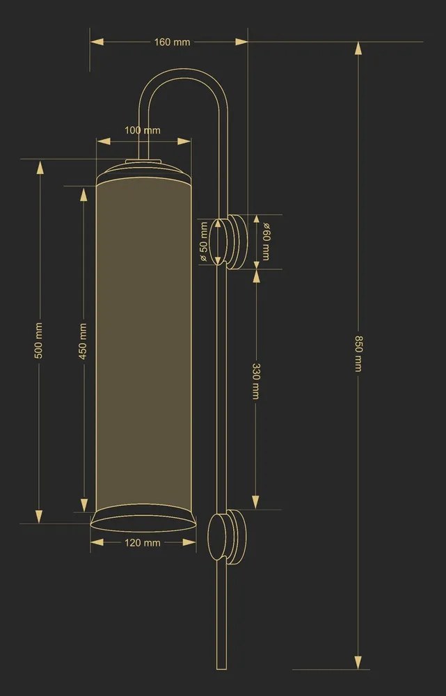 Aplica design elegant din alama OLZANO