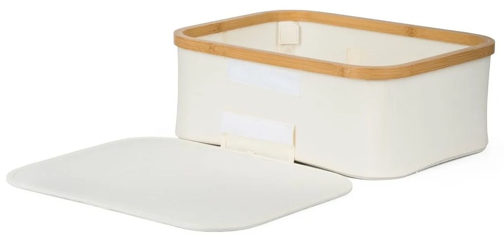 Cutie de depozitare G21 40 x 30 x 15 cm, dinbambus cu capac, bej