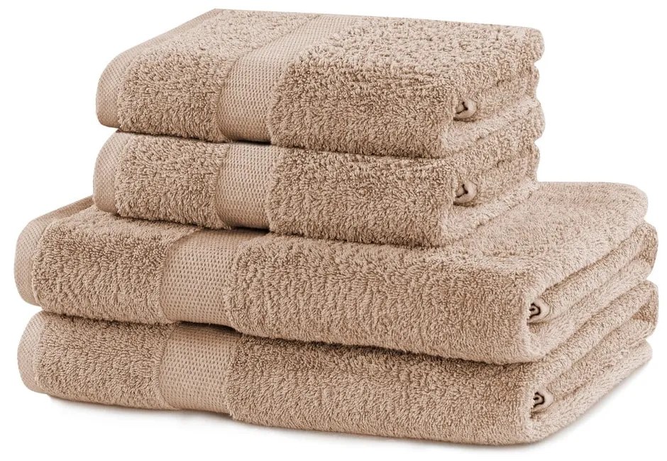 Set 4 prosoape DecoKing Marina Beige, bej