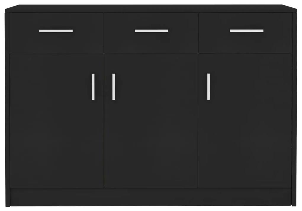 800703 vidaXL Servantă, negru, 110 x 30 x 75 cm, PAL