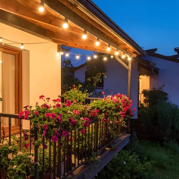 Brilagi - Ghirlandă LED decorativă de exterior GIRLANDA 25xE12 20m negru IP44 alb cald + telecomandă
