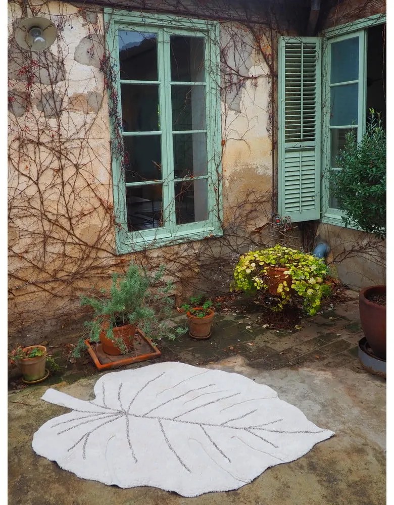 Covor pentru copii bej lavabil/țesut manual din bumbac 120x180 cm Monstera Natural – Lorena Canals