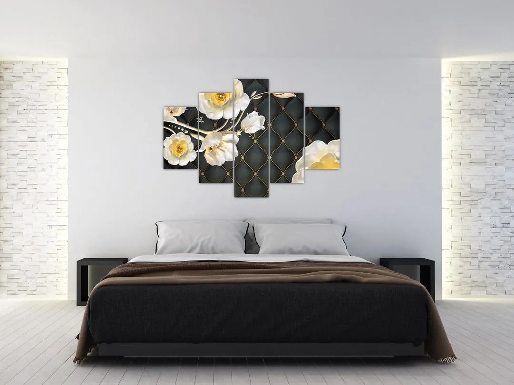 Tablou - Imagine cu flori de trandafir alb (150x105 cm)