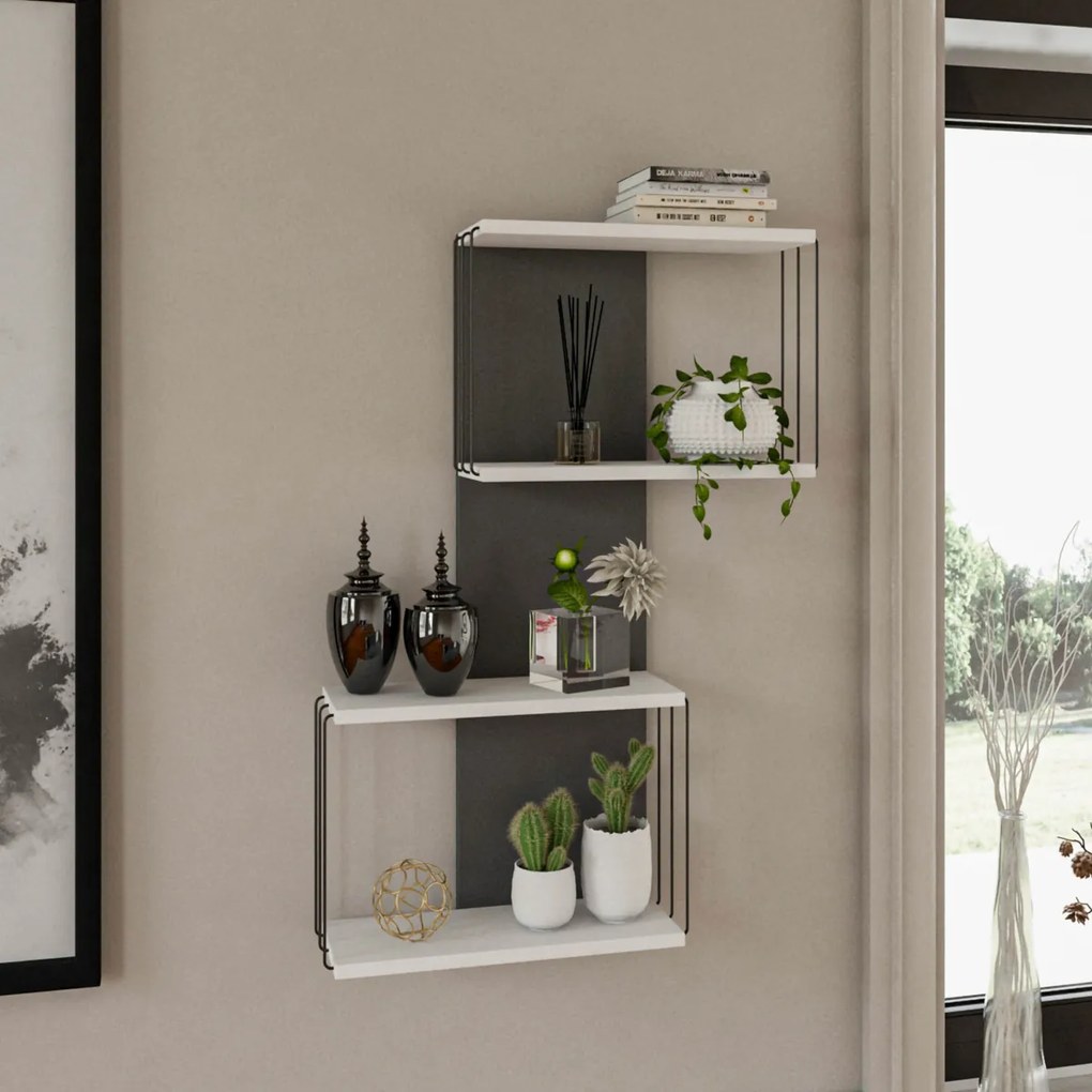 Raft de perete Destan White