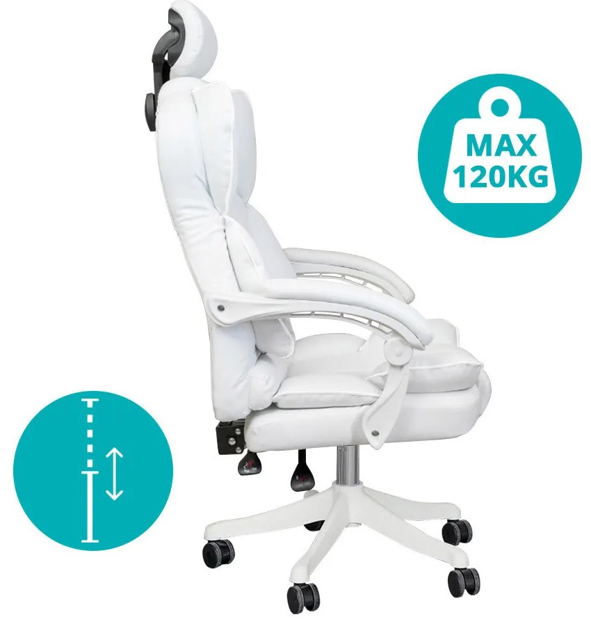 Scaun rotativ directorial Lux-alb