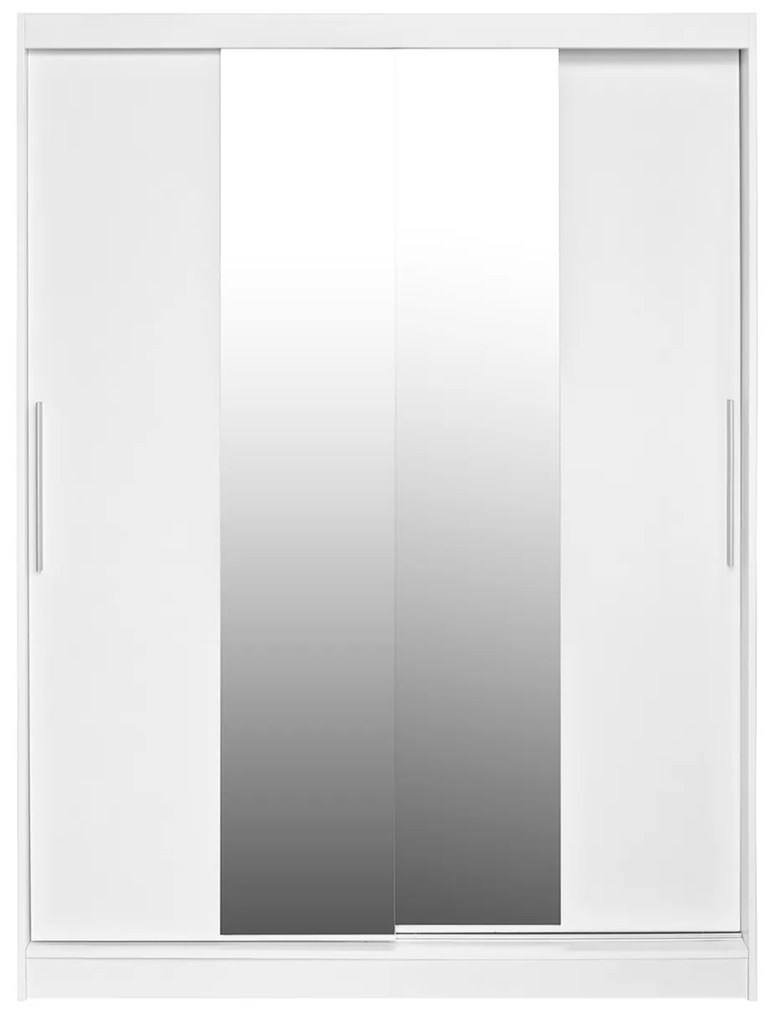 Dulap RODOS 04, usi glisante si oglinda, alb, 150x60x200 cm