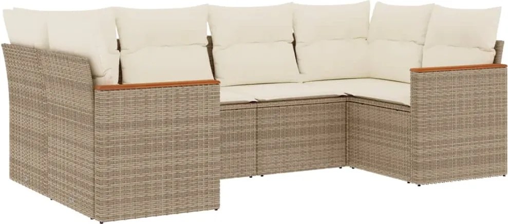 vidaXL Set canapele de grădină cu perne, 6 piese, bej, poliratan