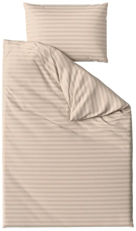 Lenjerie de pat hoteliera din microfibra JASMINE bej - dunga 2 cm Dimensiunile lenjeriei: 70 x 90 cm | 140 x 200 cm