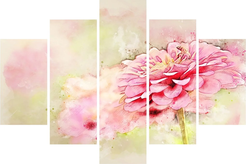 Tablou - Floare roz, aquarel (150x105 cm)