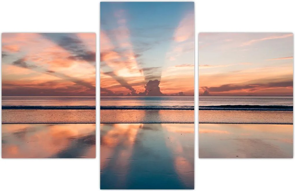 Tablou cu razele solare deasupra plajei Dayton (90x60 cm)