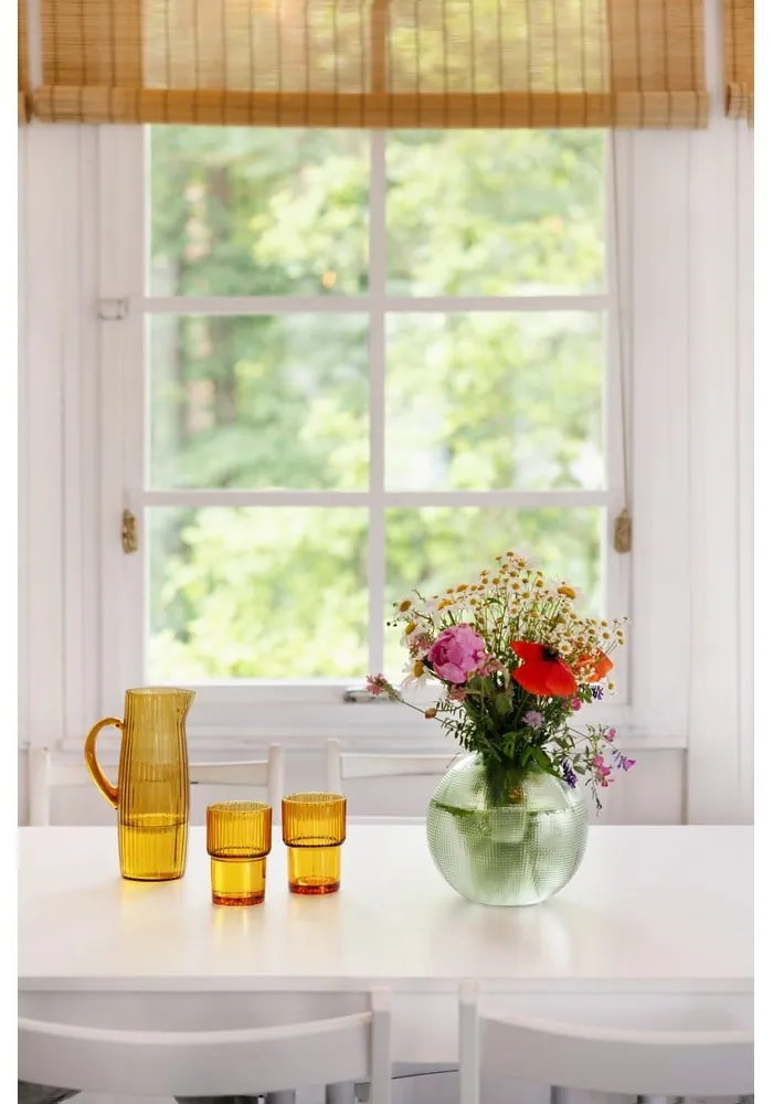 Vază din sticlă Hübsch Sole, înălțime 20 cm, verde