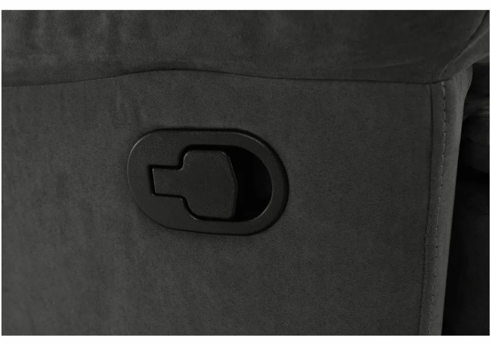 Fotoliu reglabil masaj, material textil catifea gri, LAMBERT