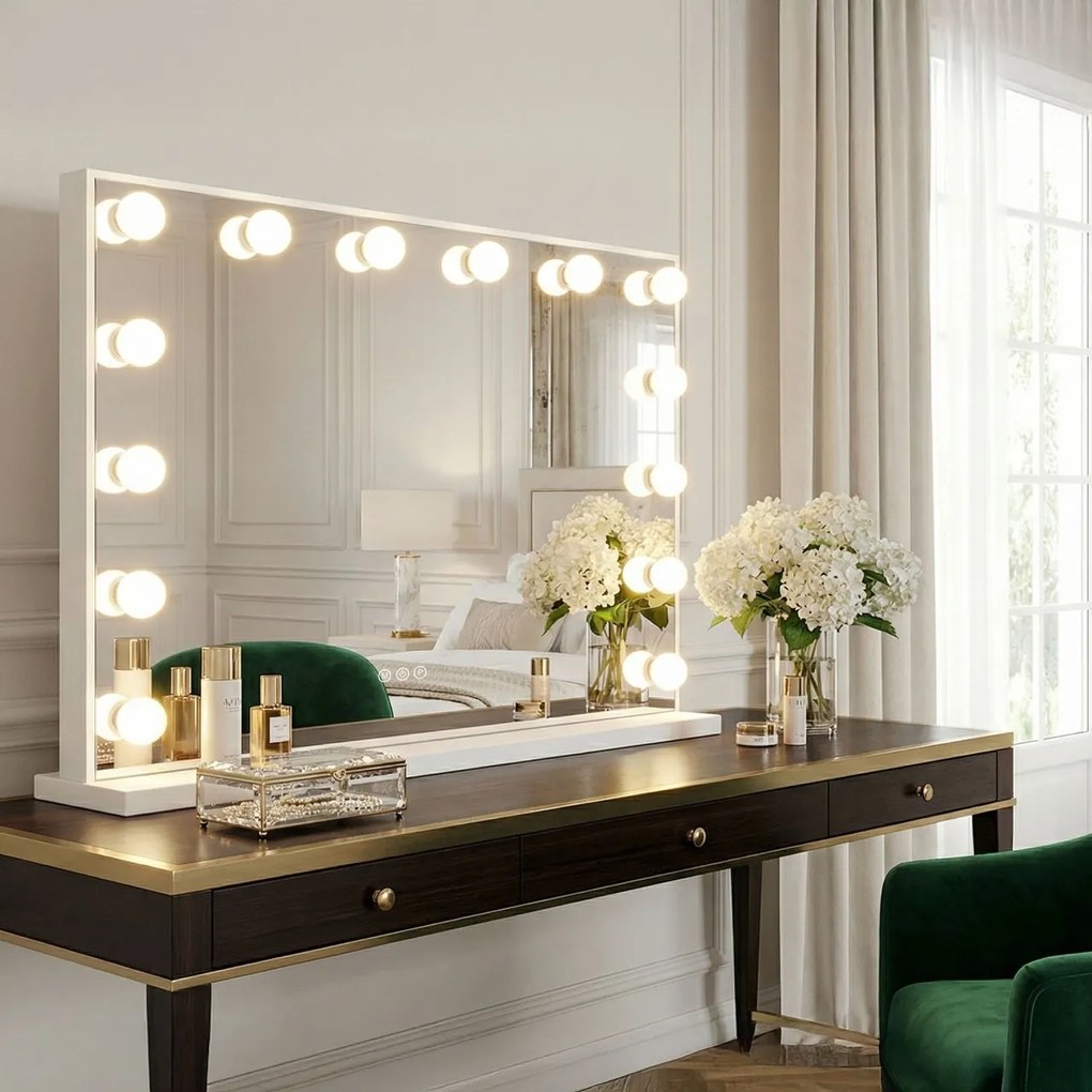 Oglindă LED HOLLYWOOD White 80x60