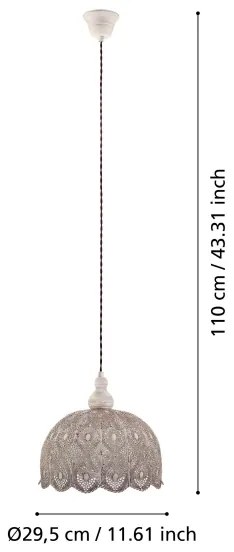 Eglo 49717 - Corp de iluminat pendul TALBOT 2 1xE27/60W