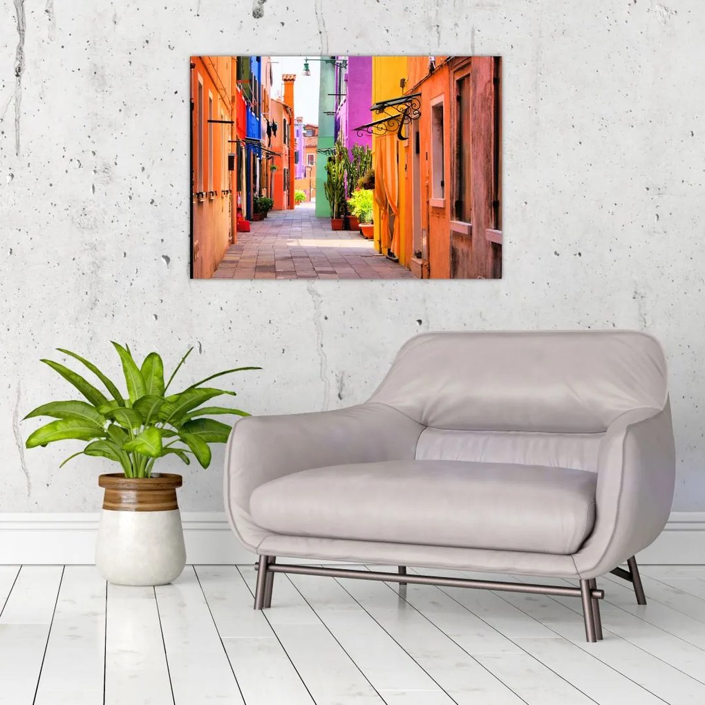 Tablou cu străduță colorata italiană (70x50 cm)