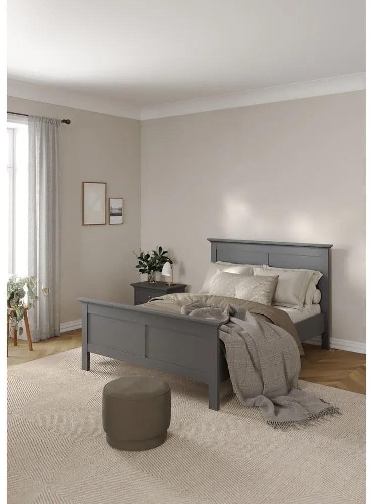 Pat matrimonial gri 140x200 cm Paris – Tvilum