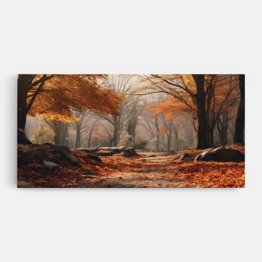 Tablou Canvas, 50x100cm, Dormitor si Living, Peisaje, Toamna, Autumn Forest
