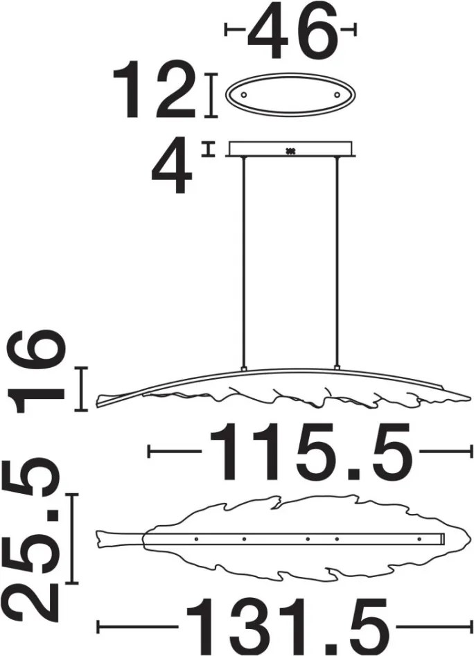 Lustra LED suspendata in forma de frunza AMADO XL